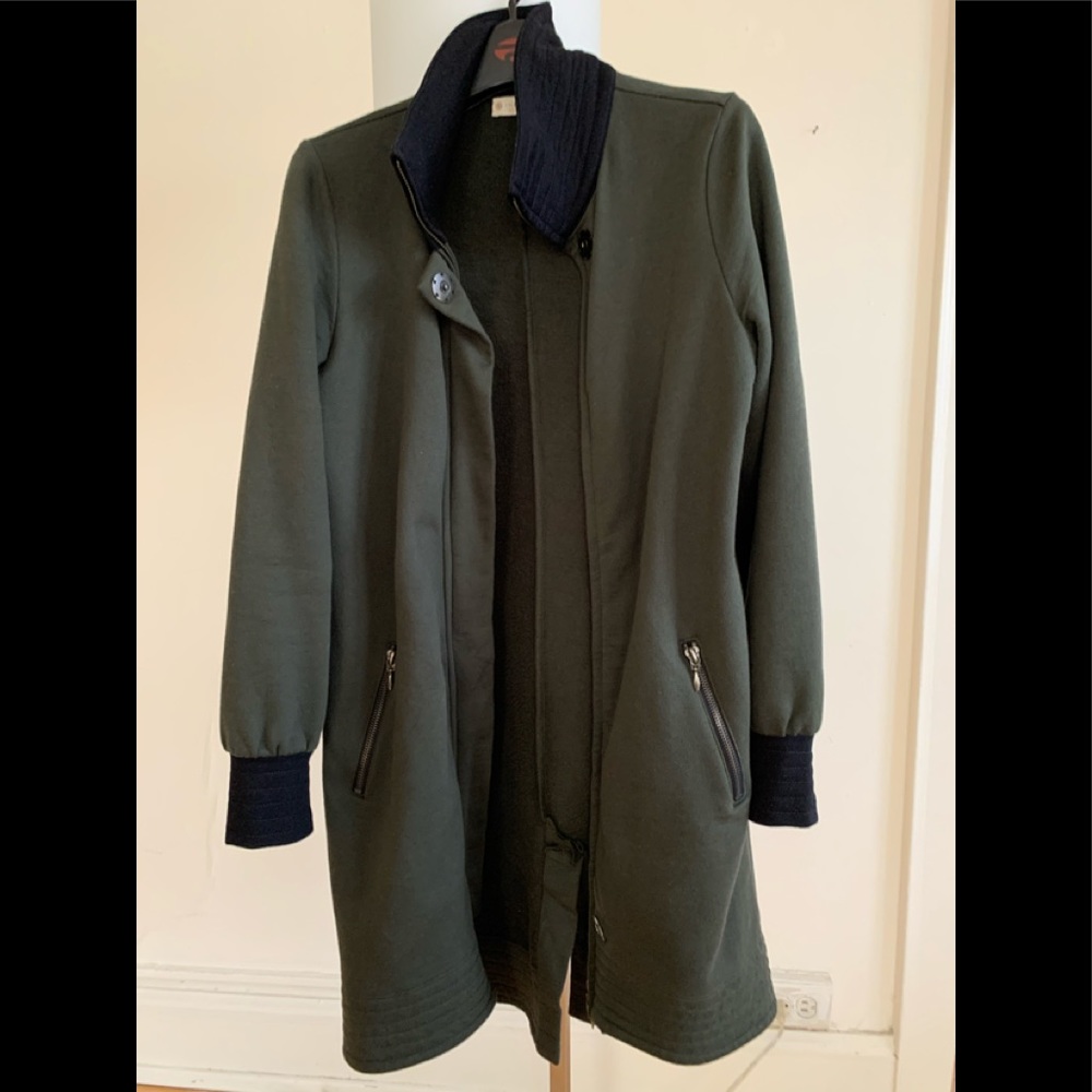Indigenous organic cotton fleece bomber coat